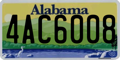 AL license plate 4AC6008