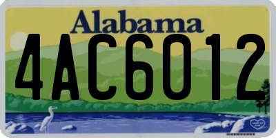 AL license plate 4AC6012
