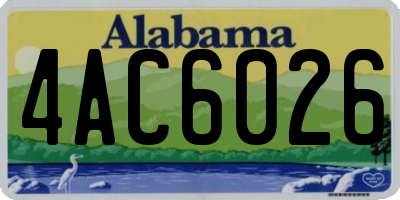 AL license plate 4AC6026