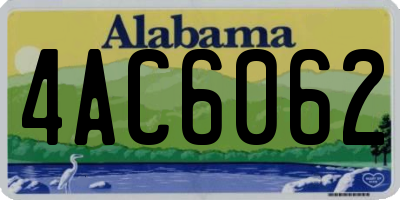 AL license plate 4AC6062