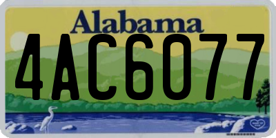 AL license plate 4AC6077