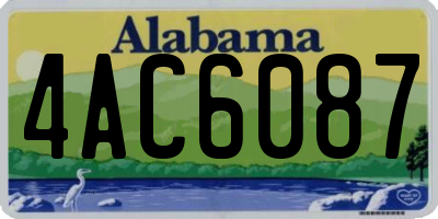 AL license plate 4AC6087