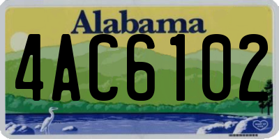 AL license plate 4AC6102