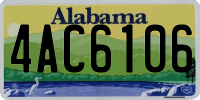 AL license plate 4AC6106