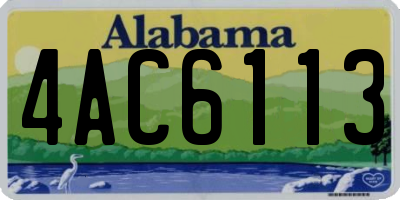 AL license plate 4AC6113