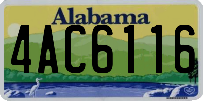 AL license plate 4AC6116