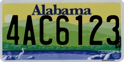 AL license plate 4AC6123