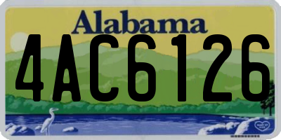 AL license plate 4AC6126