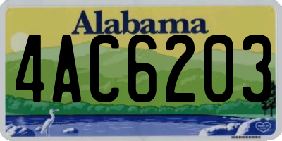 AL license plate 4AC6203