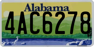 AL license plate 4AC6278