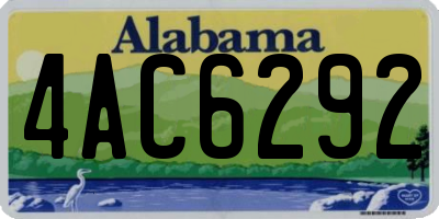 AL license plate 4AC6292