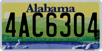 AL license plate 4AC6304