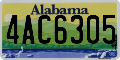 AL license plate 4AC6305