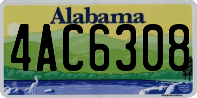 AL license plate 4AC6308