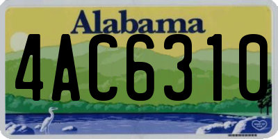 AL license plate 4AC6310