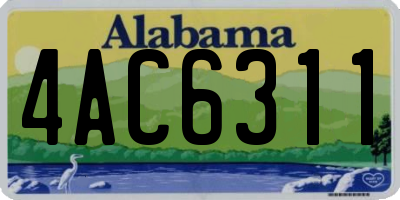 AL license plate 4AC6311
