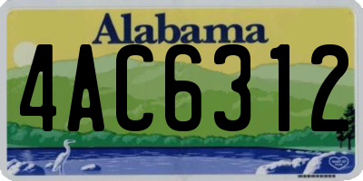 AL license plate 4AC6312