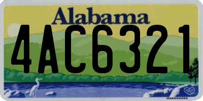 AL license plate 4AC6321