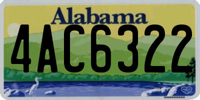 AL license plate 4AC6322