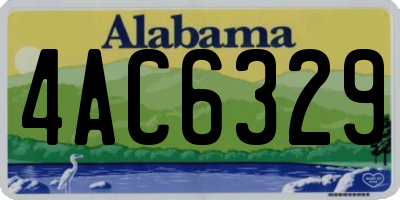 AL license plate 4AC6329