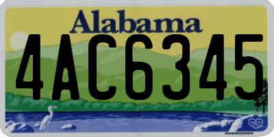 AL license plate 4AC6345