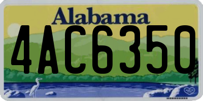 AL license plate 4AC6350