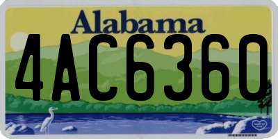 AL license plate 4AC6360