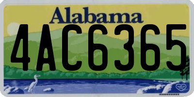 AL license plate 4AC6365