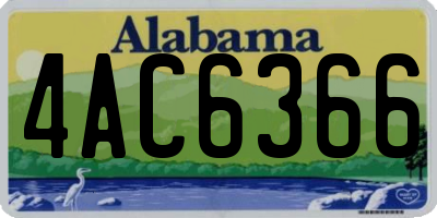AL license plate 4AC6366