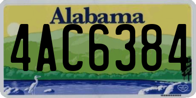 AL license plate 4AC6384