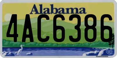 AL license plate 4AC6386