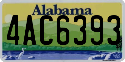 AL license plate 4AC6393