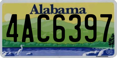 AL license plate 4AC6397