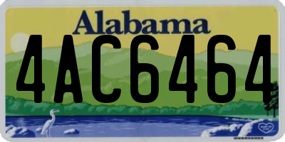 AL license plate 4AC6464