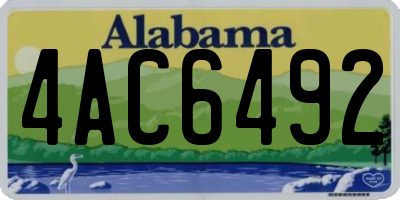 AL license plate 4AC6492
