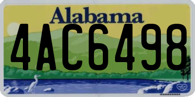 AL license plate 4AC6498