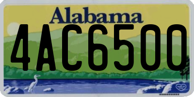 AL license plate 4AC6500