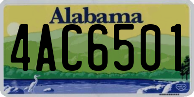AL license plate 4AC6501