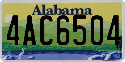 AL license plate 4AC6504