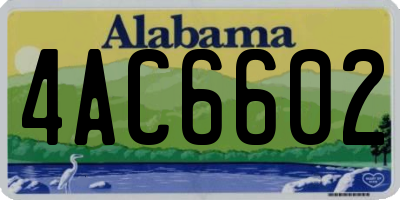 AL license plate 4AC6602