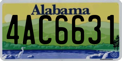 AL license plate 4AC6631