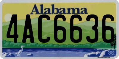 AL license plate 4AC6636