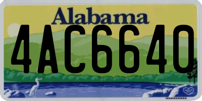 AL license plate 4AC6640