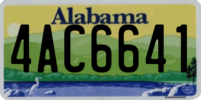 AL license plate 4AC6641