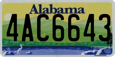 AL license plate 4AC6643
