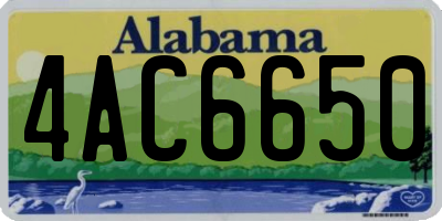 AL license plate 4AC6650