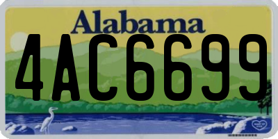 AL license plate 4AC6699