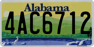 AL license plate 4AC6712