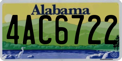 AL license plate 4AC6722