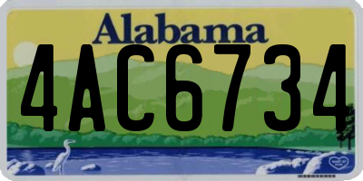 AL license plate 4AC6734